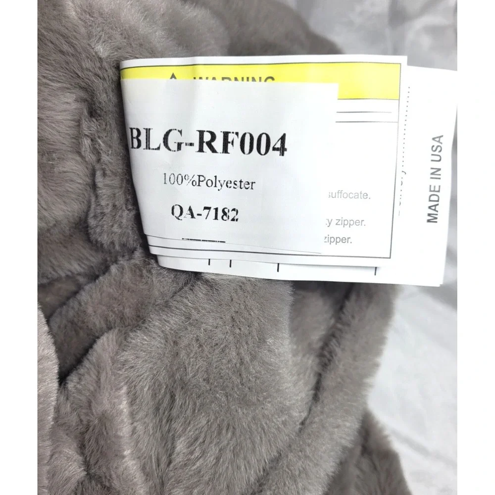 Posh Gray Plush Bean Bag Replacement Slip Cover - Large - BLG-RF004